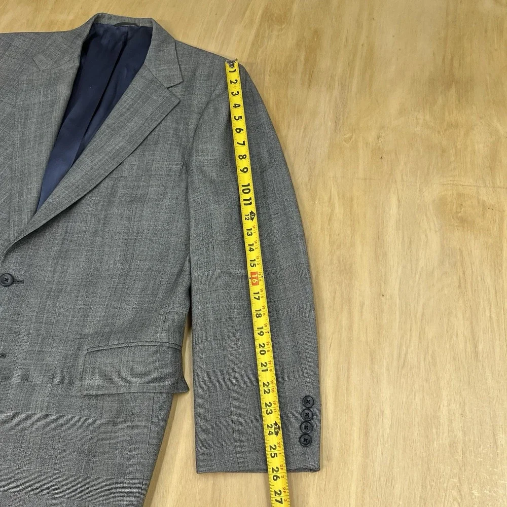 Tom James Blazer Bespoke Custom Fit Tailored Sport Coat Mens 44-Extra Long Gray